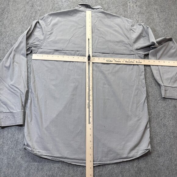 Carhartt Force Mandan Shirt Men M Gray Ripstop Nylon Cotton Long Sleeve Solid - Picture 11 of 16